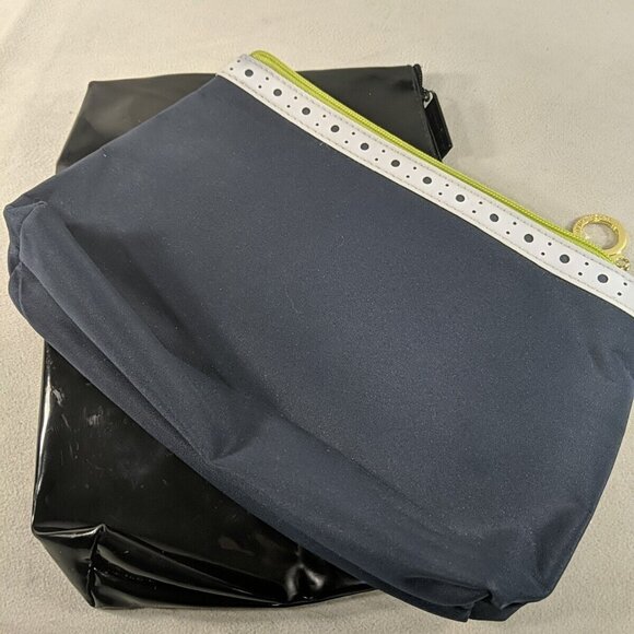 Estee Lauder 2 Makeup Bag Pouch Case Blue Green Black Cosmetics Zip Travel - Picture 6 of 11